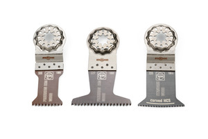 3 db E-Cut merülőfűrészlap fa alapanyagban végzett precíz fűrészelésekhez. Minden FEIN multitool géphez, valamint egyéb szokásos Starl